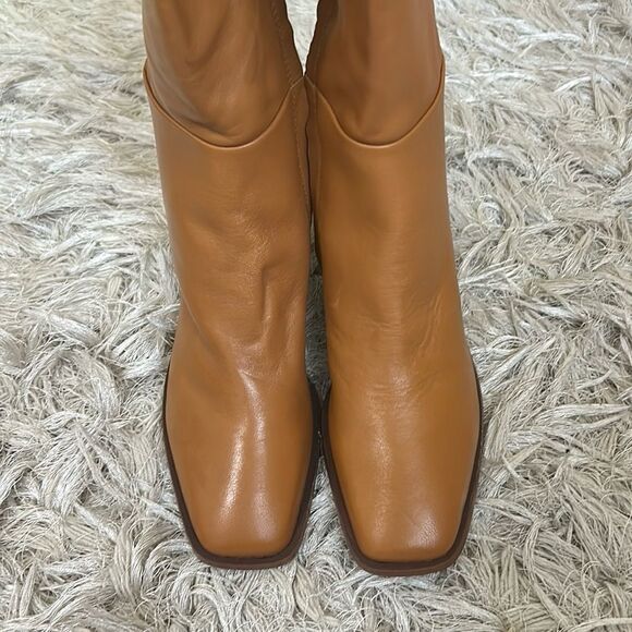 NWOB Sam Edelman Wade Wide Calf Leather Knee-High Boots in Caramel $250 size 6.5 - Picture 9 of 12